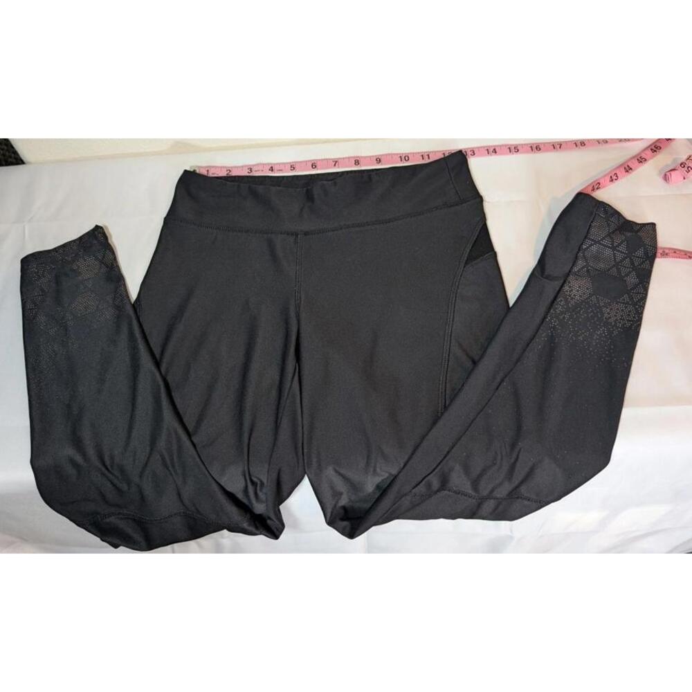 Cascade Sport High-Performance Black Leggings Women's Small Geometric *Flaw